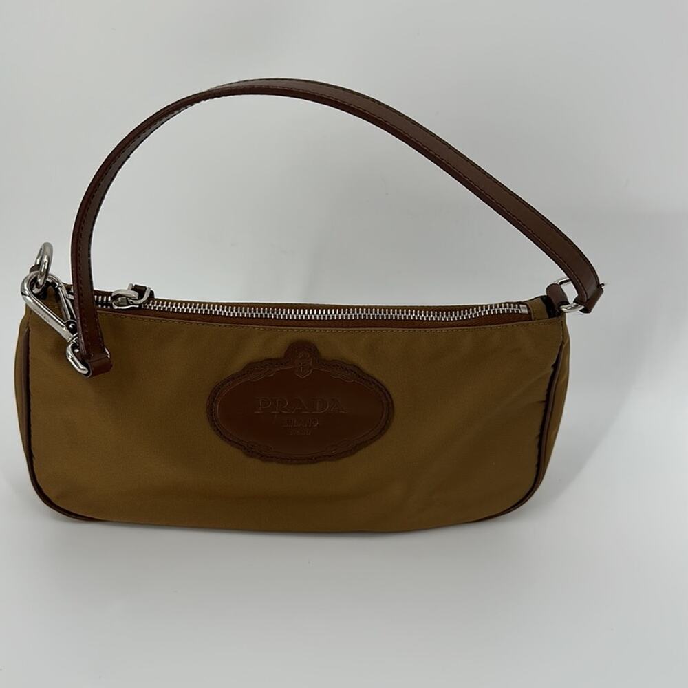 SALE!!!!!!Prada Vintage Mini Nylon Brown Logo Shoulder Bag - Picture 3 of 13